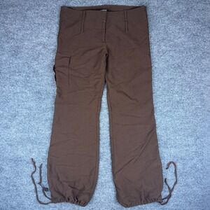 Roommates California Brown Cargo Pants Drawstring Cuffs Women's Streetwear Sz
